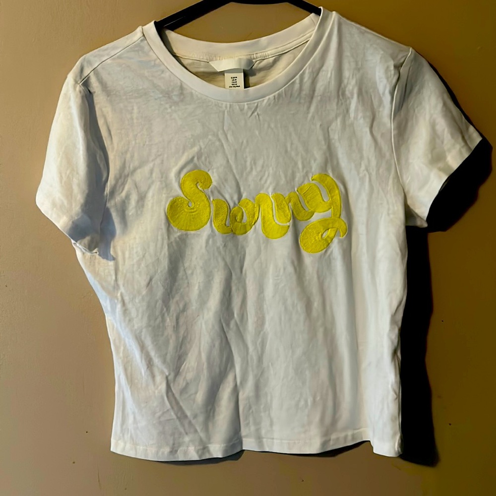 H&M Cropped Graphic T-Shirt Juniors’ Medium